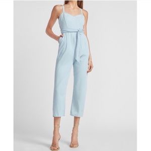 Express Blue Wrap Back Jumpsuit